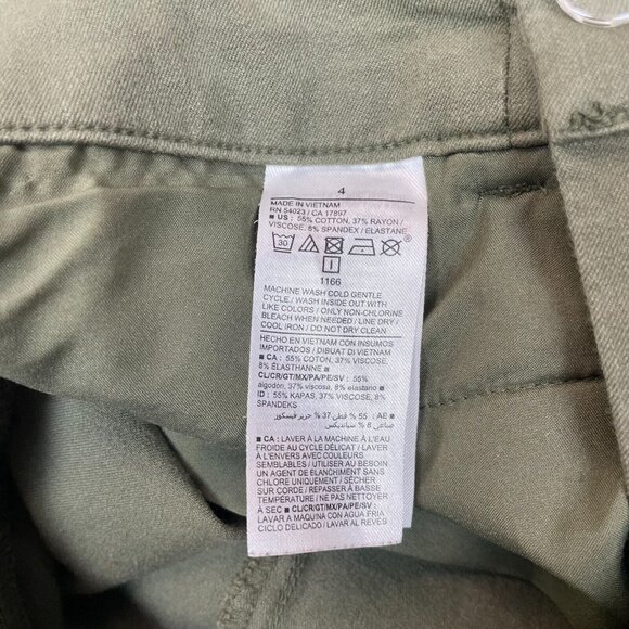 Old Navy Pixie Pants 4 Olive Green High-Rise Skinny Ankle Stretch Cotton Twill - Picture 11 of 11